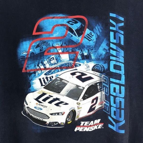Gildan Mens 3XL Brad Keselowski #2 TShirt Short Sleeve Crew Neck Graphic Print - Picture 1 of 9